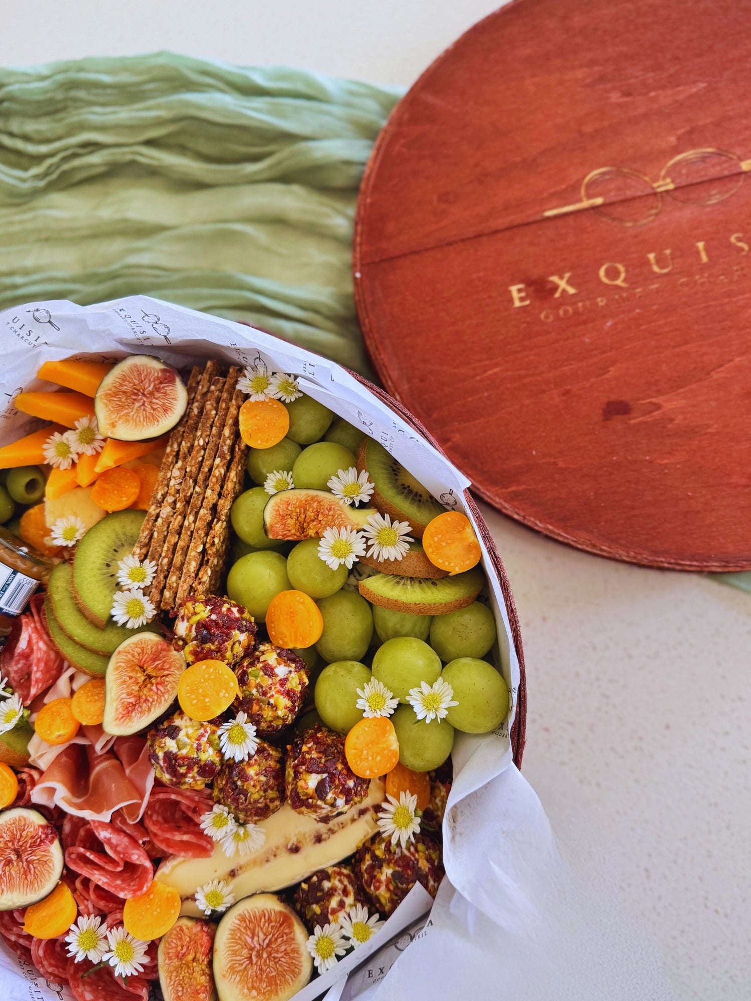 Charcuterie Wooden Round Box
